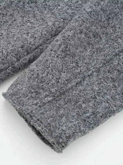 TRZA Women Fashion Patch Pockets With Flaps Cropped Jacket Coat Vintage Long Sleeve Front Zipper Female Outerwear Chic Tops