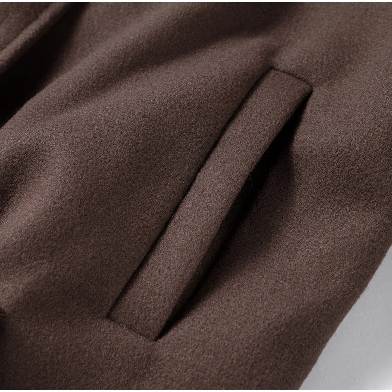 Stand Collar Women Winter Woolen Coats Single Breasted Loose Female Long Sleeve Jacket  Autumn Office Lady Street Short Coat