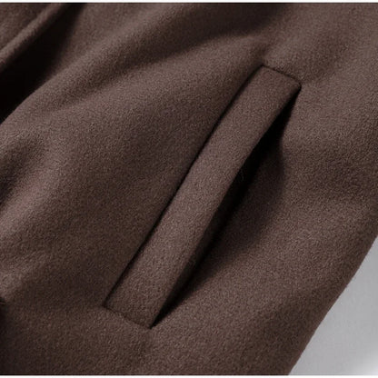 Stand Collar Women Winter Woolen Coats Single Breasted Loose Female Long Sleeve Jacket  Autumn Office Lady Street Short Coat