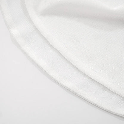 Female's Autumn T-Shirt Sheer Mesh Off-Shoulder Curved Hem Pullover Long Sleeve Women's Top Comfortable Clothing For Lady