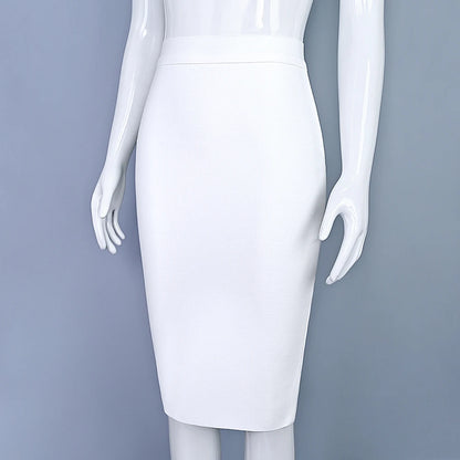 BEAUKEY Sexy Yellow Bandage Skirts 2023 Women Summer High Waist Quality Pink Black White Party Skirts XL Tight Office Lady Skirt