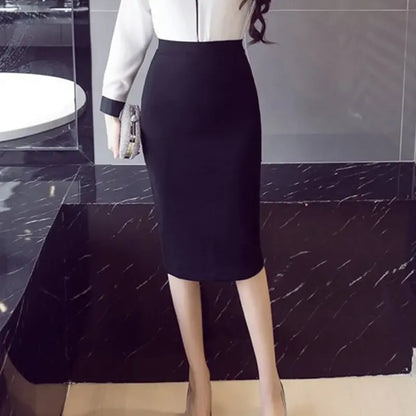 S-5XL Women Pencil Long Skirts 2024 High Waist Casual Summer Sexy Skirts Slim Red Office Lady Work Wear Oversized Black Skirt