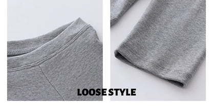 Relaxed Lazy Off-the-Shoulder Long Sleeve T-Shirt for Women Loose-Fitting Sexy and Unique Top