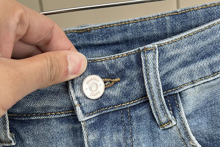 Plus Size Women's High Waisted Slim Flared Jeans 2025 Spring Stretch Denim Pants Curvy Premium Slimming & Lengthening Design