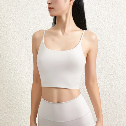 Double Face Hair Sports Girls Fall Running Fitness Vest With Chest Pad Strap Spice