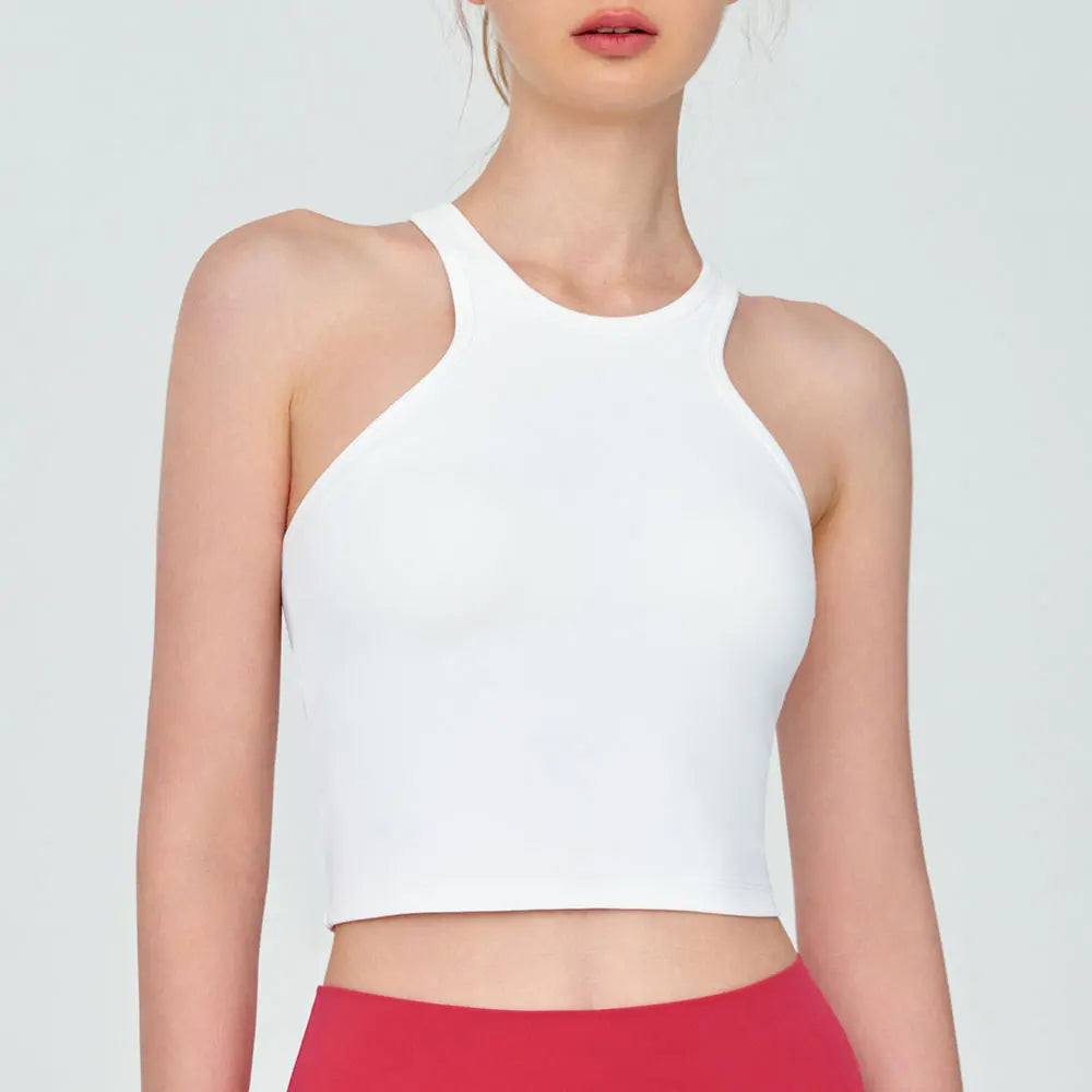 Breathable Quick Drying Sports Vest Round Neck Cross Back Shockproof Skin-friendly fabric Yoga Bra