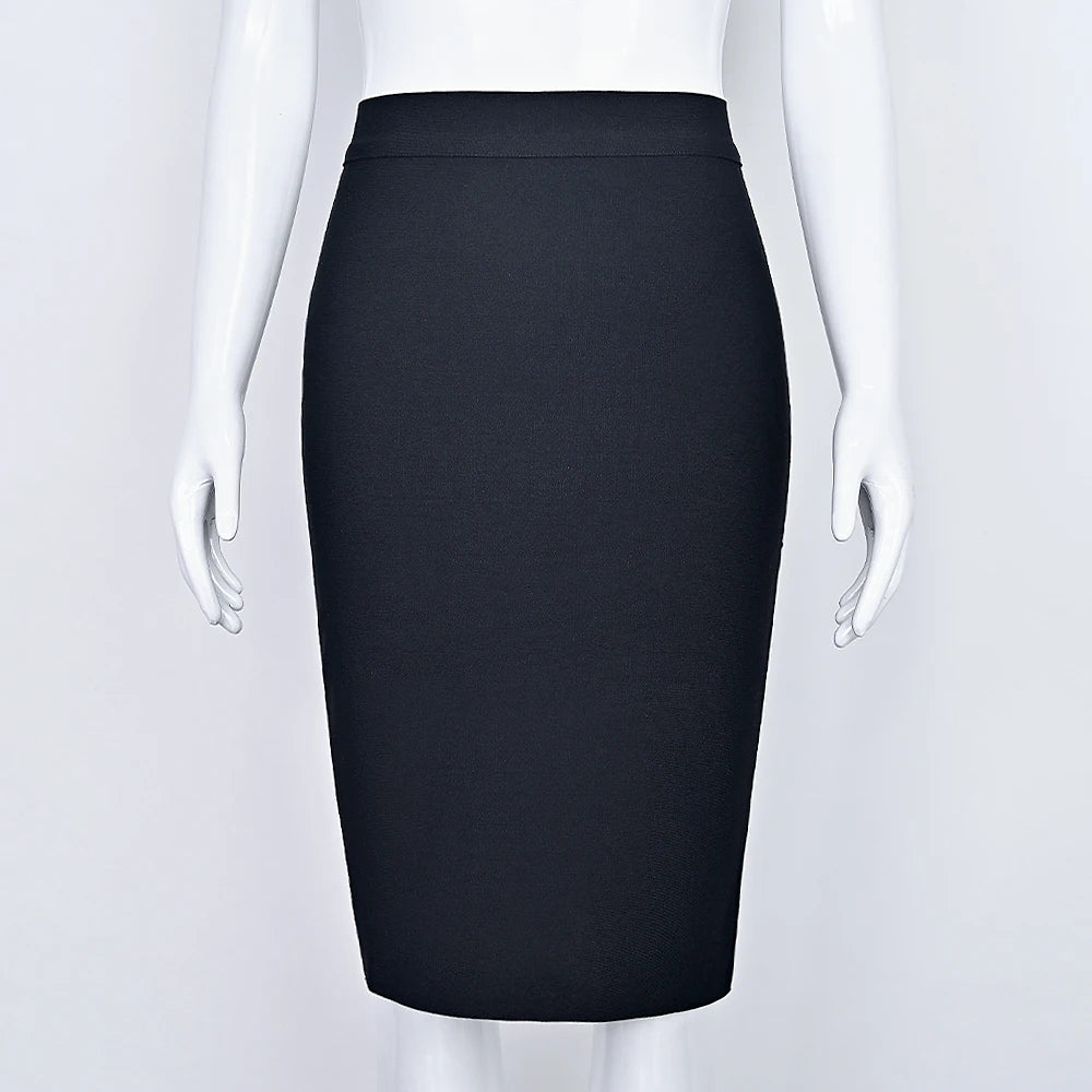 BEAUKEY Sexy Yellow Bandage Skirts 2023 Women Summer High Waist Quality Pink Black White Party Skirts XL Tight Office Lady Skirt
