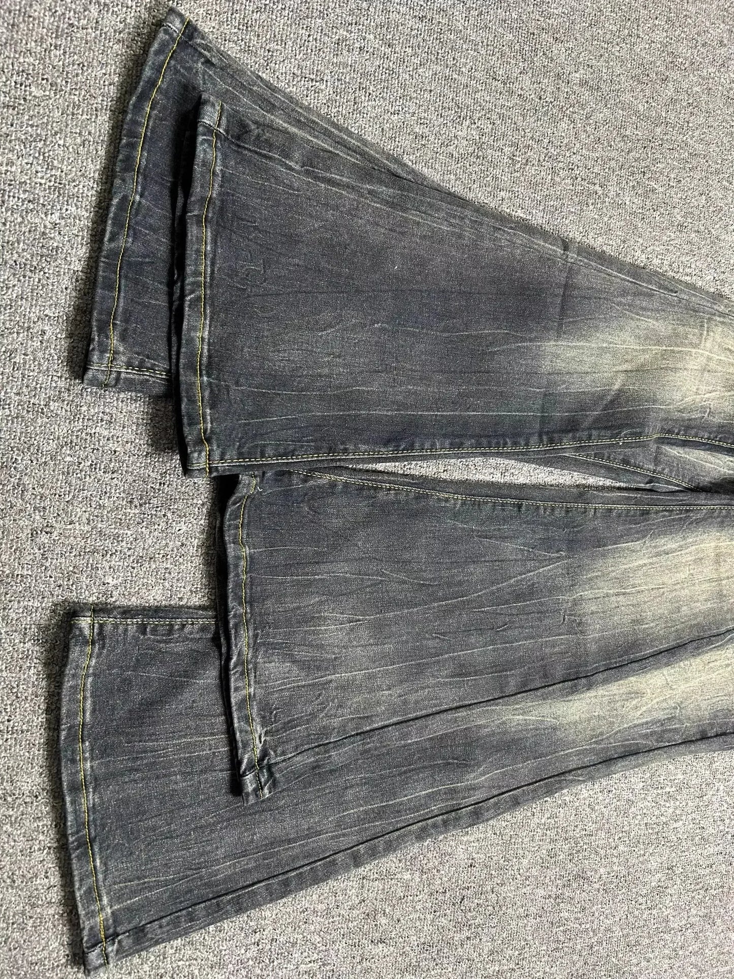 Summer High Waist Slim Black Grey Jeans American Style Vintage Long Pants Oversized Washed Denim Flare Pants Women Spring