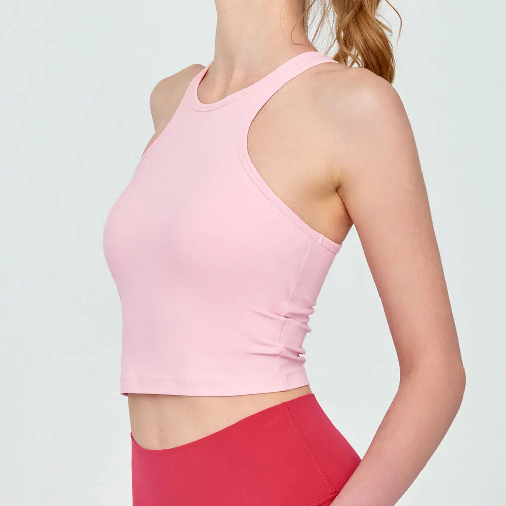 Breathable Quick Drying Sports Vest Round Neck Cross Back Shockproof Skin-friendly fabric Yoga Bra