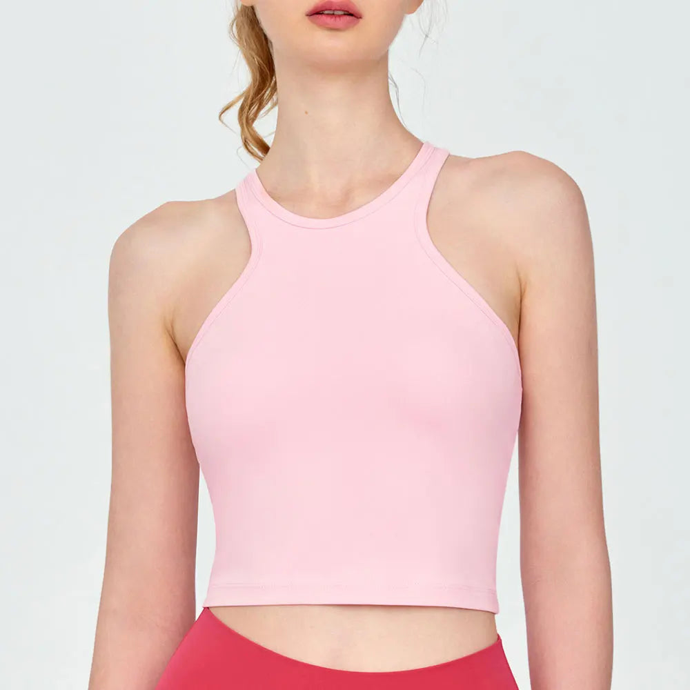 Breathable Quick Drying Sports Vest Round Neck Cross Back Shockproof Skin-friendly fabric Yoga Bra